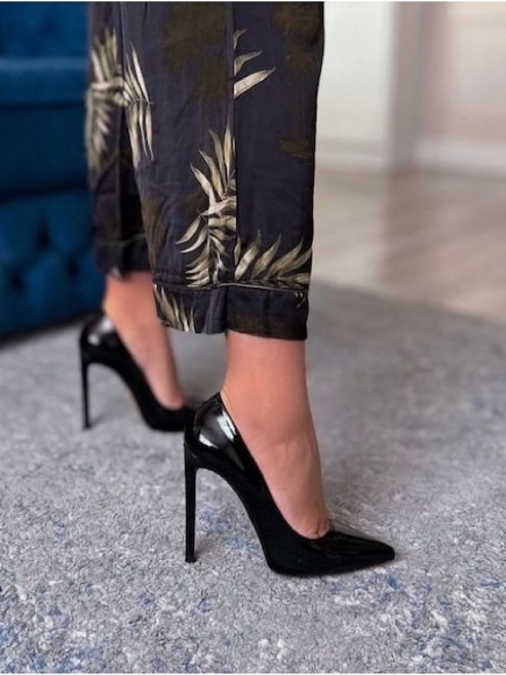 Classic Black Patent Stiletto Pumps - Sleek Women's High Heels
